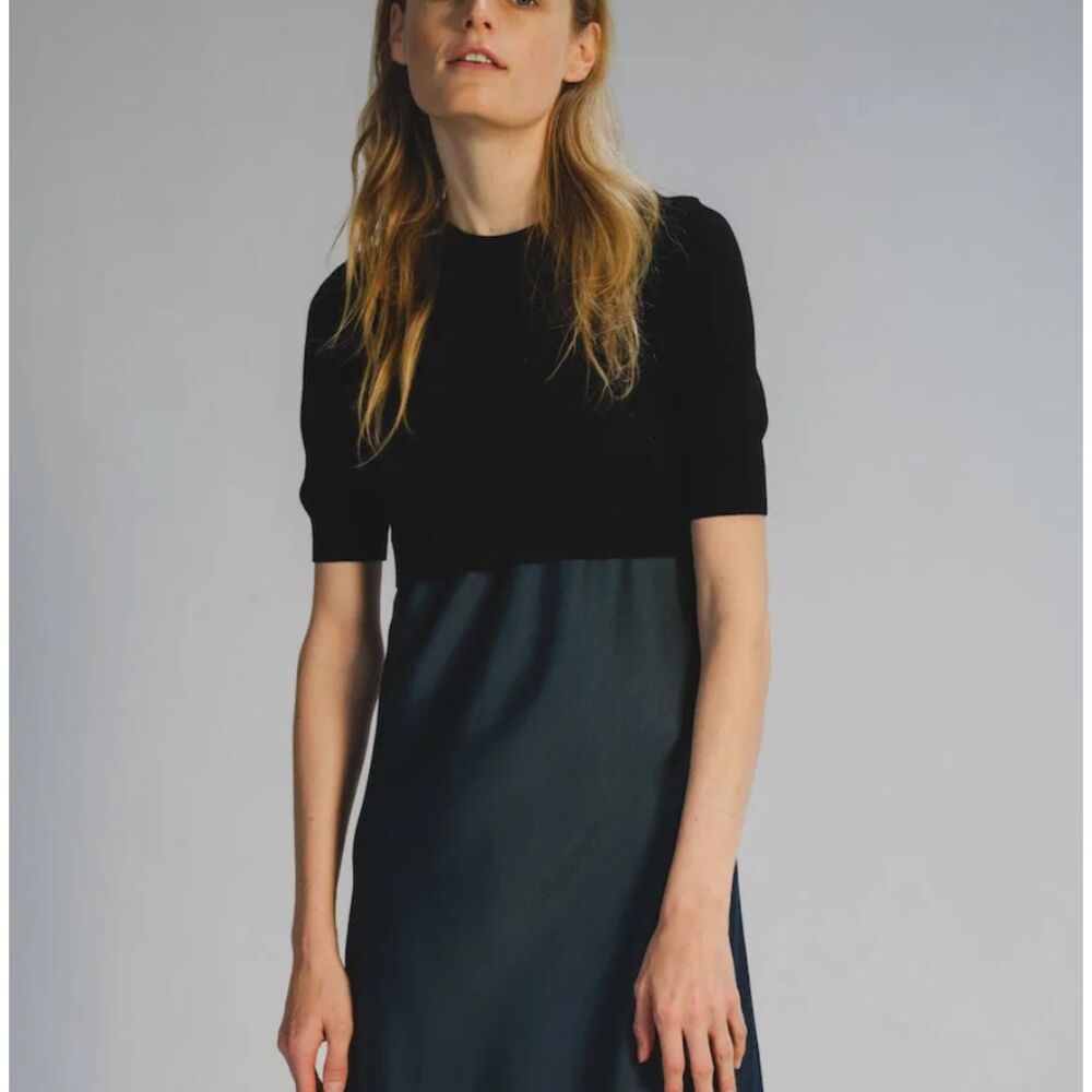 SAINT ART‎ Norah Wool Cropped Sweater Black NWT Large